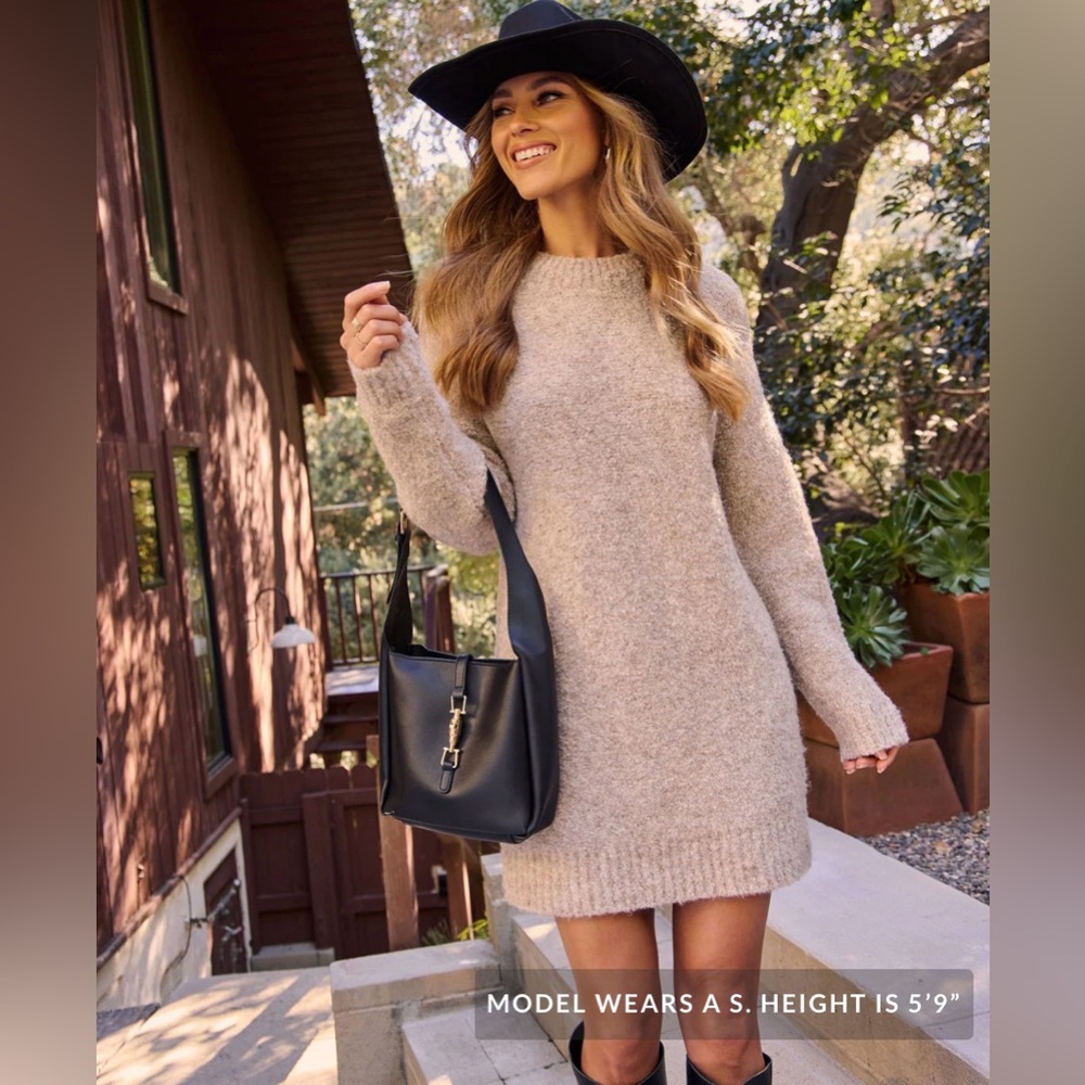 Soft Flurry Knit Mini Sweater Dress